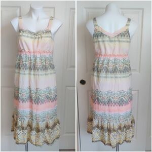 Sonoma pastel empire waist midi sleeveless dress sz S
